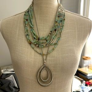 Set of 2 necklaces beads &  drop both EUC lovely together or Seperat3